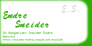 endre sneider business card